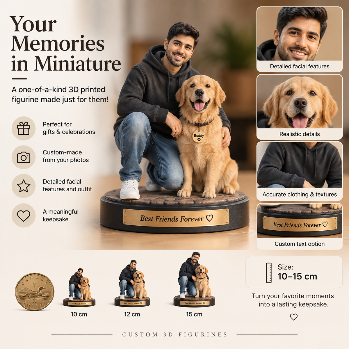 One Custom Person Figurine (10–15 cm)